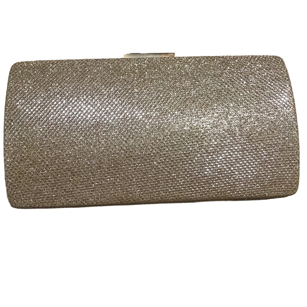 Gold Champagne Gold Glitter Shimmer Evening Bag Clutch Chain Shoulder Bag